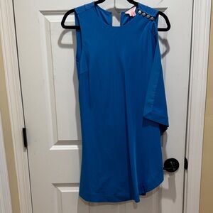 open lace back dress Ted Baker Women's Blue One Shoulder Fit & Flare Ruffle Dress Size M –  Preworn